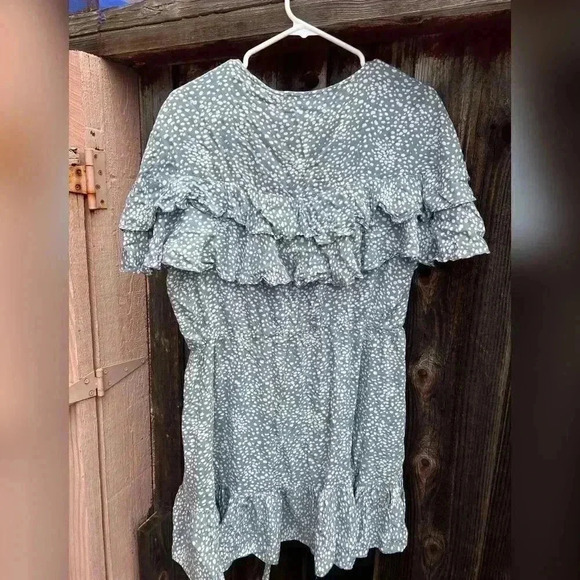 Auguste Edie Cascade Dusty Blue Wrap Mini Dress - Picture 5 of 8